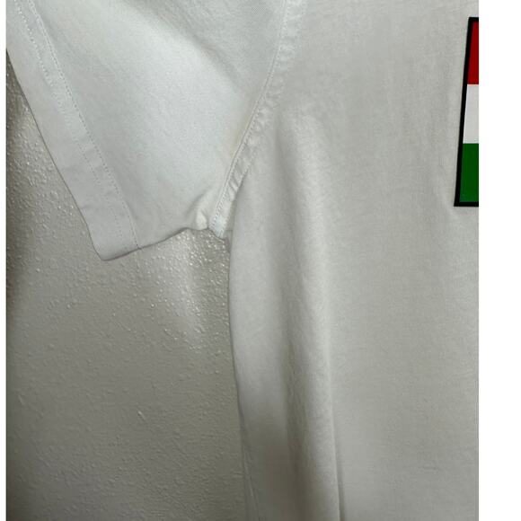 Moschino White Crewneck Short Sleeve Tee Italian Flag Moschino Graphic - Picture 5 of 11